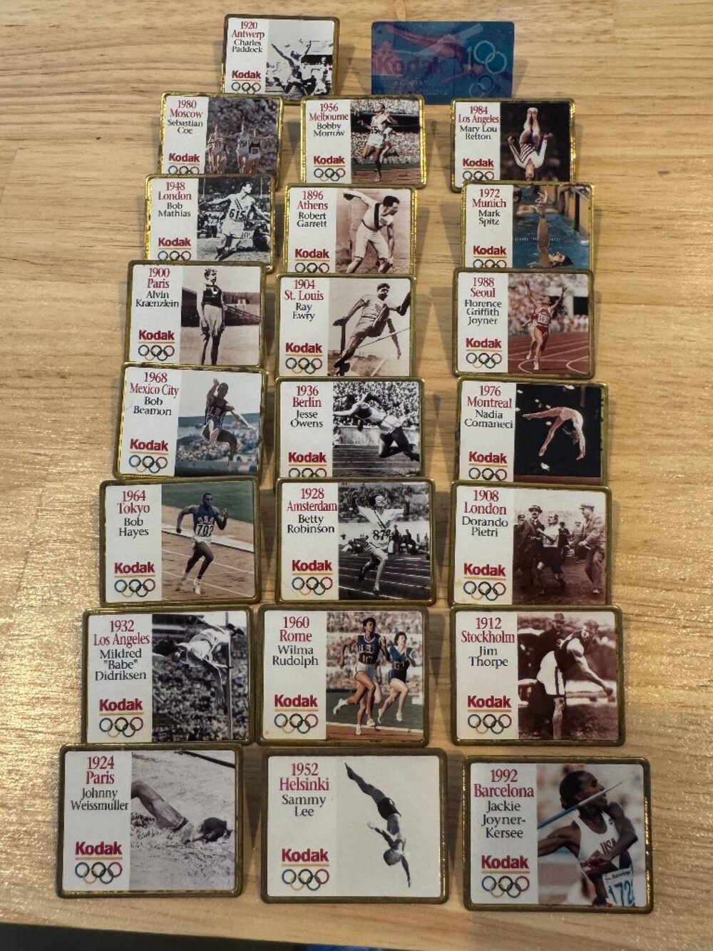 Kodak A Century of Olympic Excellence 1896 - 1996 Pin Collection - Lot of 22